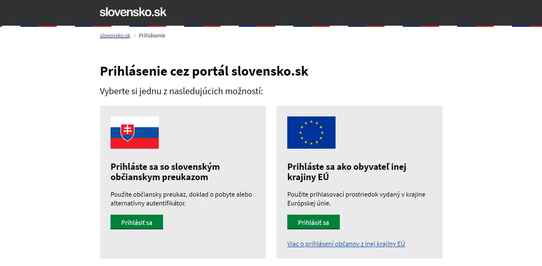 Prihláste sa do slovensko.sk s elektronickým občianskym preukazom